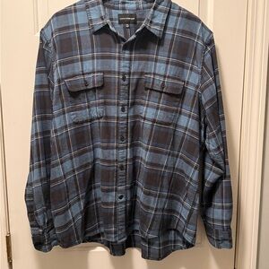 Lucky Brand - Blue and Black Plaid Button-Up Shirt